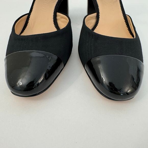 J. Crew Mille Ankle Stap Heels Mary Jane Moire Leather Black Size Size 7.5 - Picture 5 of 13